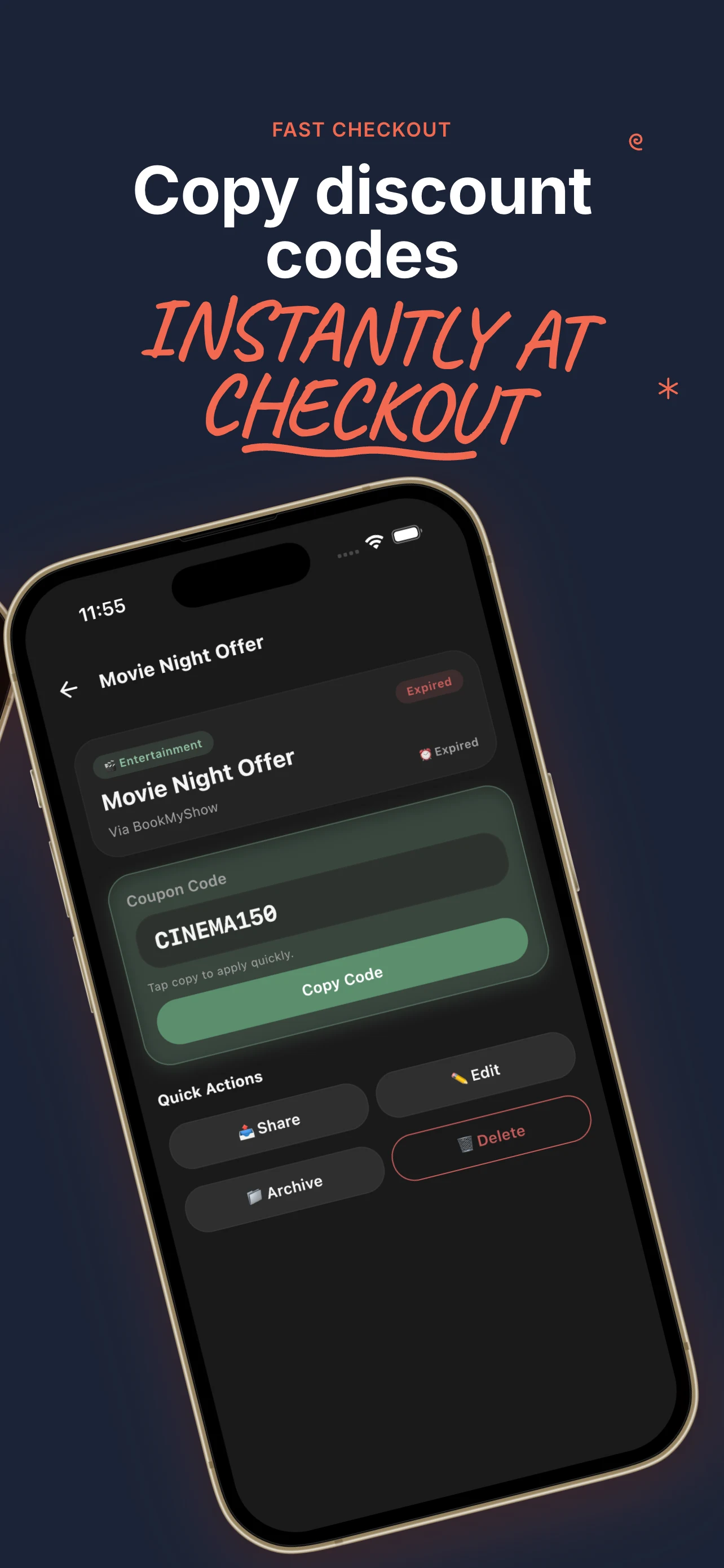 Step 3: Copy discount codes instantly at checkout